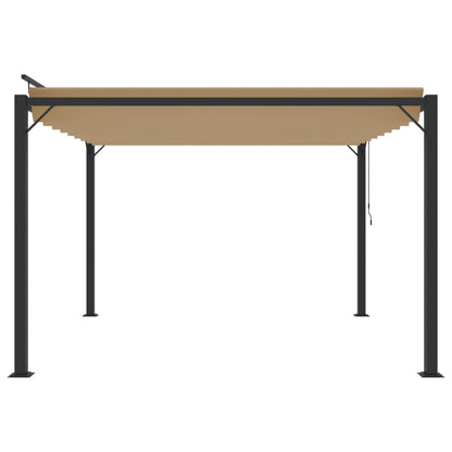 vidaXL Gazebo with Louvered Roof 3x3 m Taupe Fabric and Aluminium