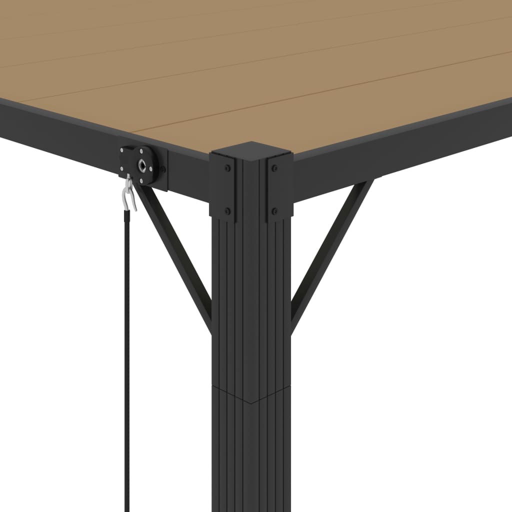vidaXL Gazebo with Louvered Roof 3x3 m Taupe Fabric and Aluminium