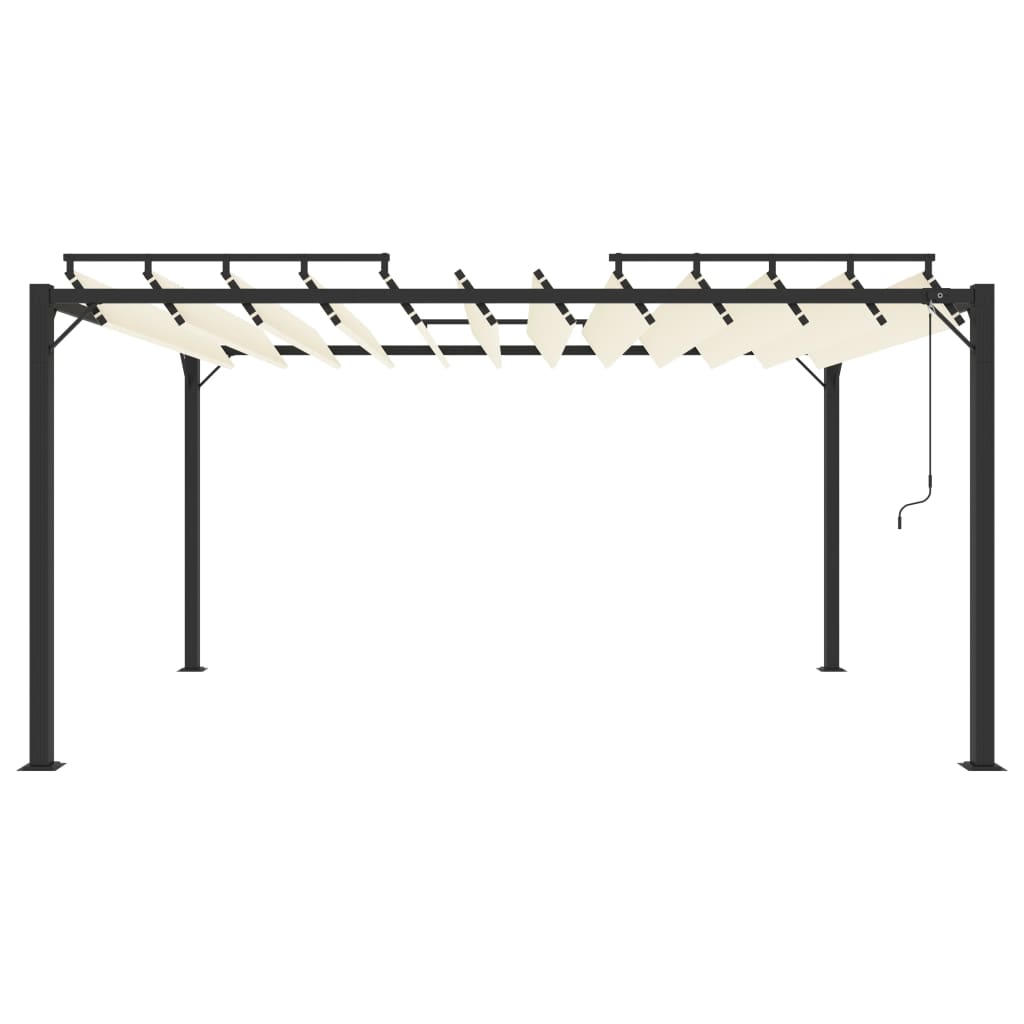 vidaXL Gazebo with Louvered Roof 3x4 m Cream Fabric and Aluminium