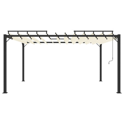 vidaXL Gazebo with Louvered Roof 3x4 m Cream Fabric and Aluminium