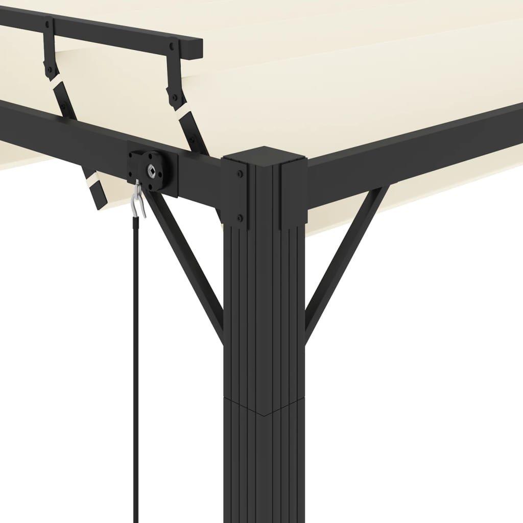 vidaXL Gazebo with Louvered Roof 3x4 m Cream Fabric and Aluminium