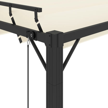 vidaXL Gazebo with Louvered Roof 3x4 m Cream Fabric and Aluminium