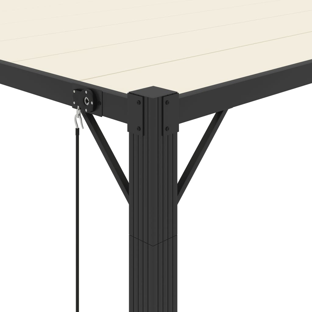 vidaXL Gazebo with Louvered Roof 3x4 m Cream Fabric and Aluminium