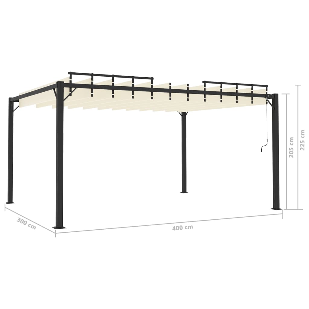 vidaXL Gazebo with Louvered Roof 3x4 m Cream Fabric and Aluminium