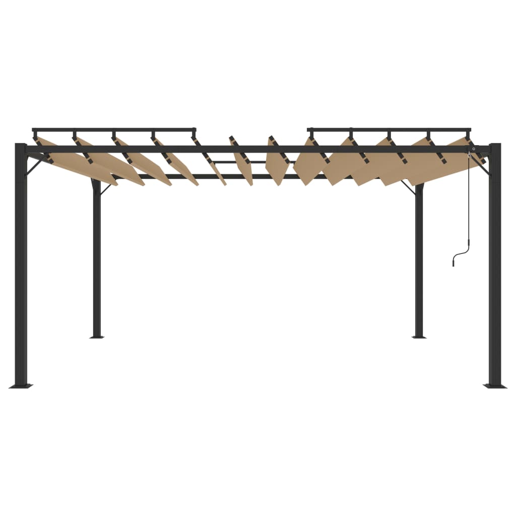 vidaXL Gazebo with Louvered Roof 3x4 m Taupe Fabric and Aluminium