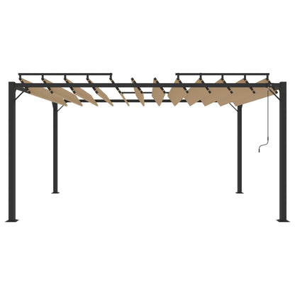 vidaXL Gazebo with Louvered Roof 3x4 m Taupe Fabric and Aluminium