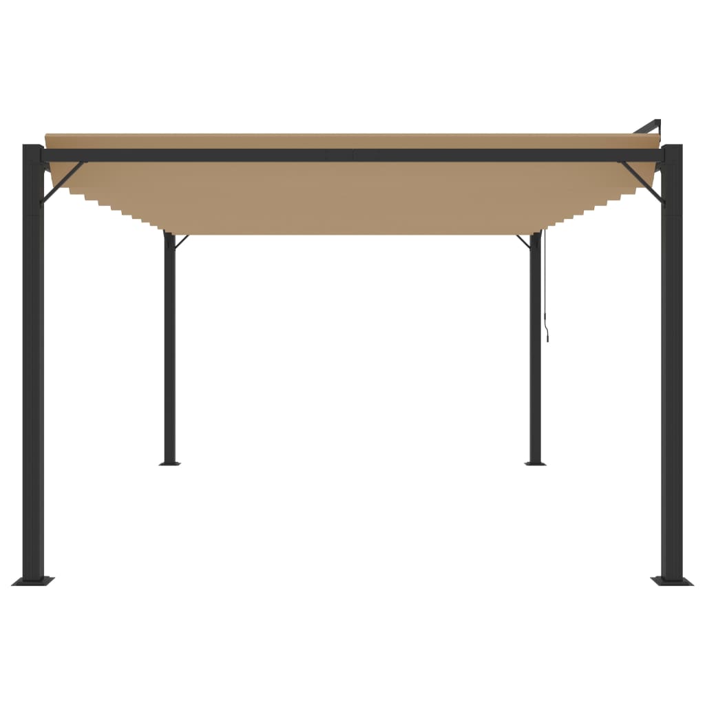 vidaXL Gazebo with Louvered Roof 3x4 m Taupe Fabric and Aluminium