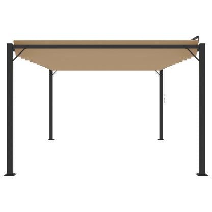 vidaXL Gazebo with Louvered Roof 3x4 m Taupe Fabric and Aluminium