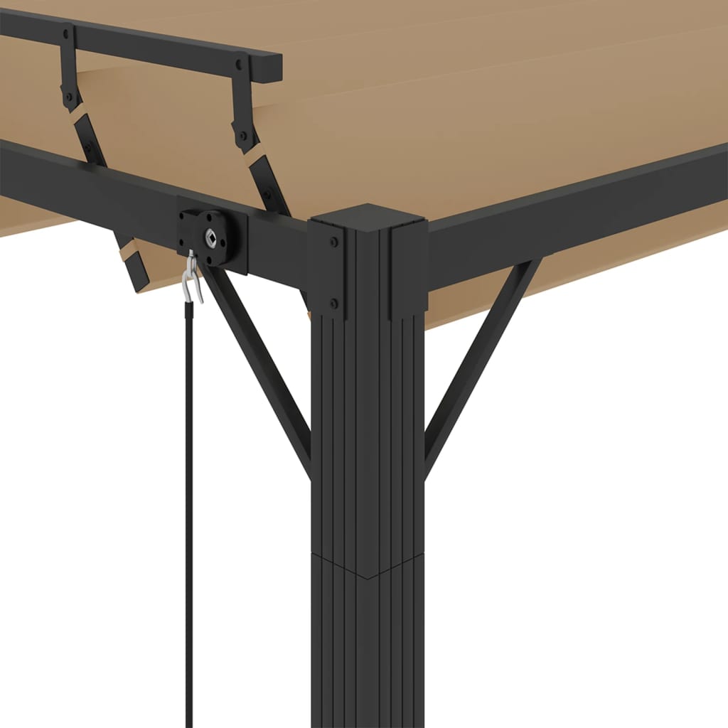 vidaXL Gazebo with Louvered Roof 3x4 m Taupe Fabric and Aluminium