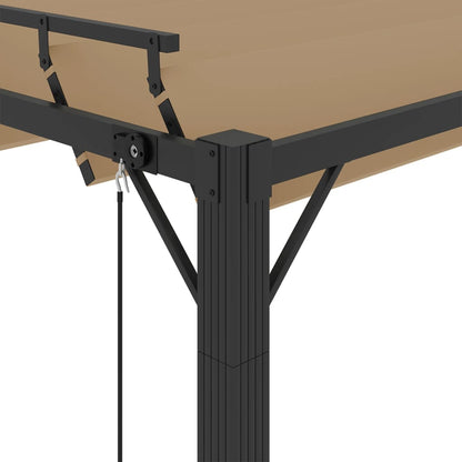vidaXL Gazebo with Louvered Roof 3x4 m Taupe Fabric and Aluminium