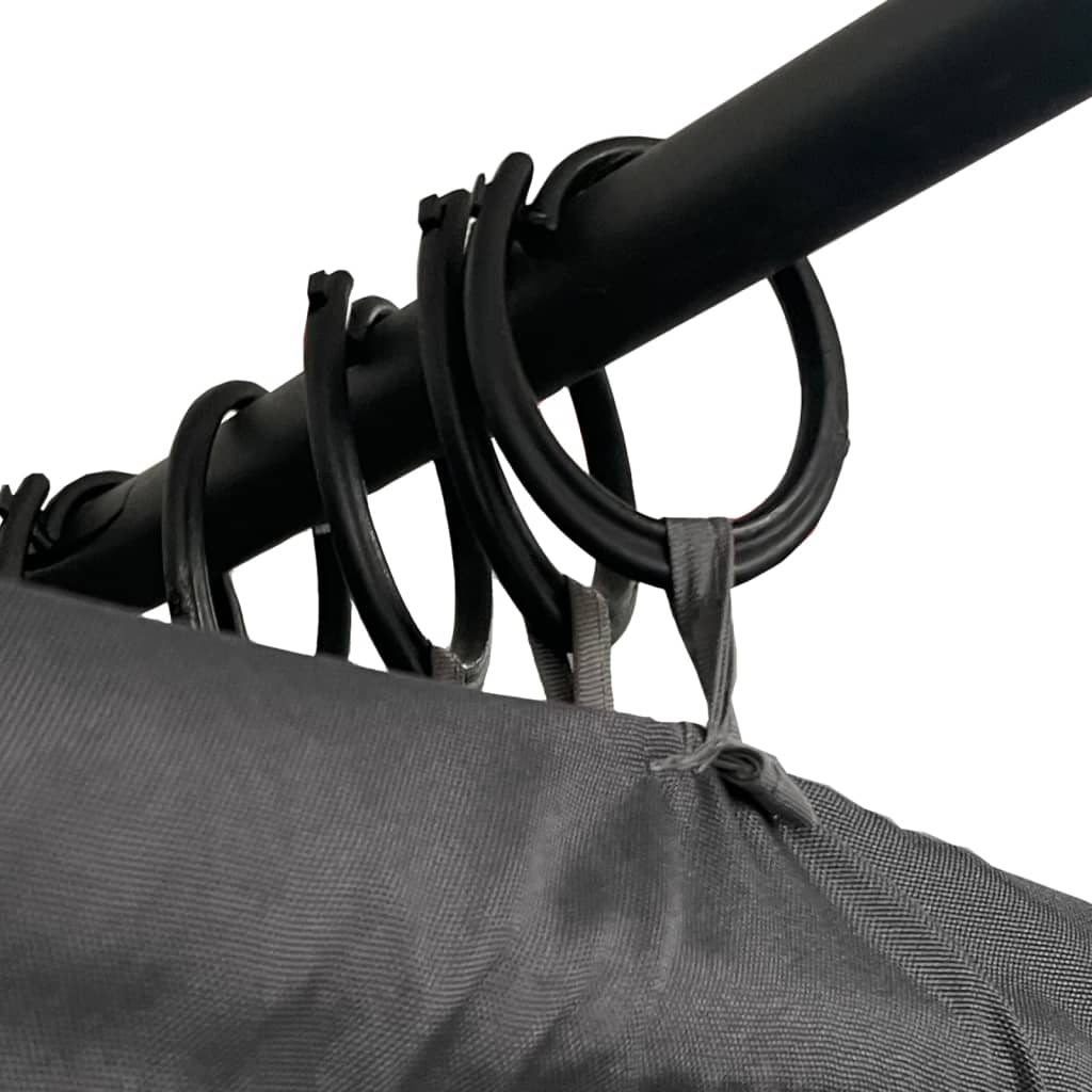 vidaXL Double Sun Lounger with Side and Top Curtains Anthracite