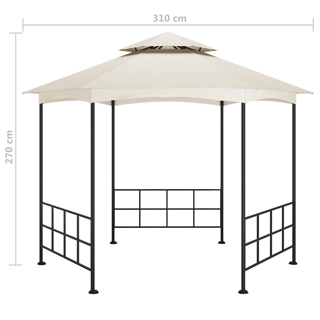 vidaXL Gazebo with Sidewalls 3,1x2,7 m Cream