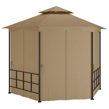 313932 vidaXL Gazebo with Sidewalls 3,1x2,7 m Taupe