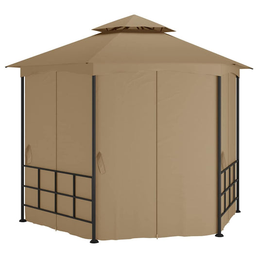 313932 vidaXL Gazebo with Sidewalls 3,1x2,7 m Taupe