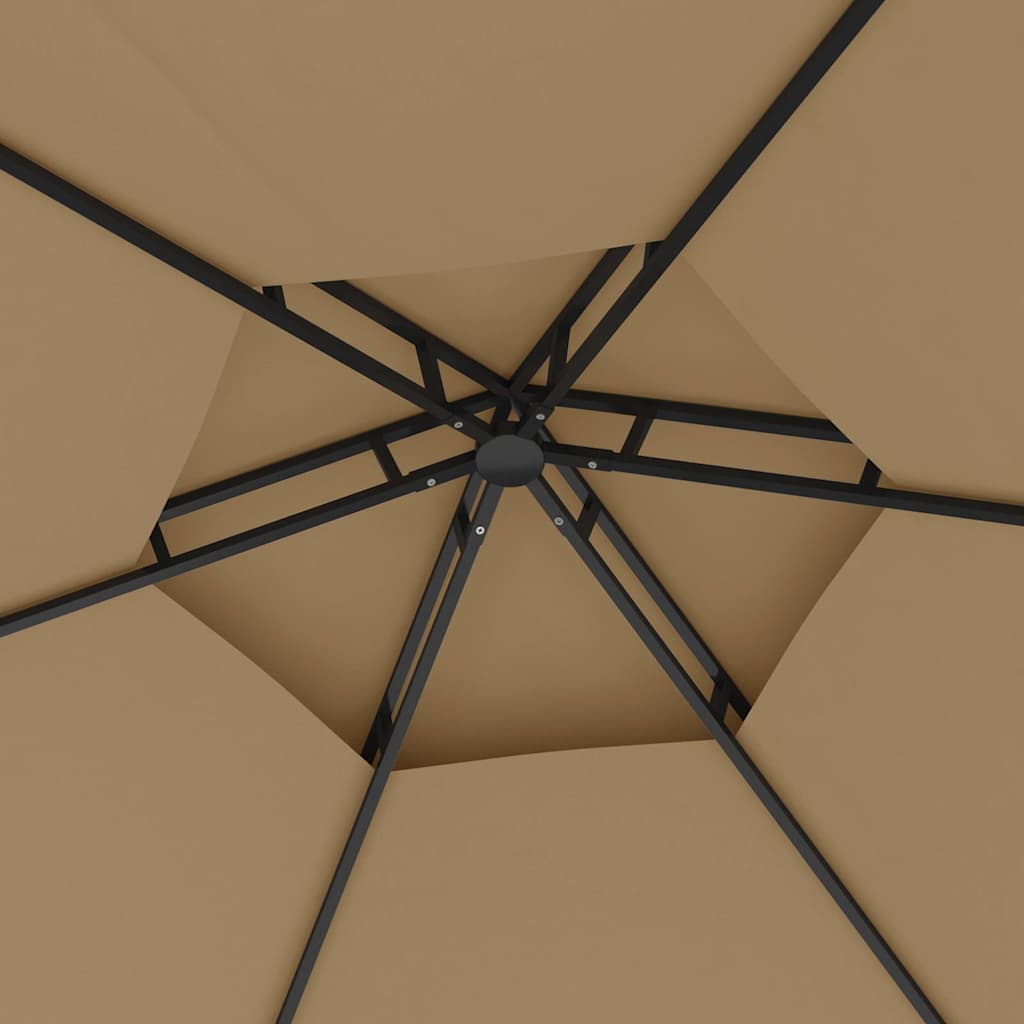 313932 vidaXL Gazebo with Sidewalls 3,1x2,7 m Taupe