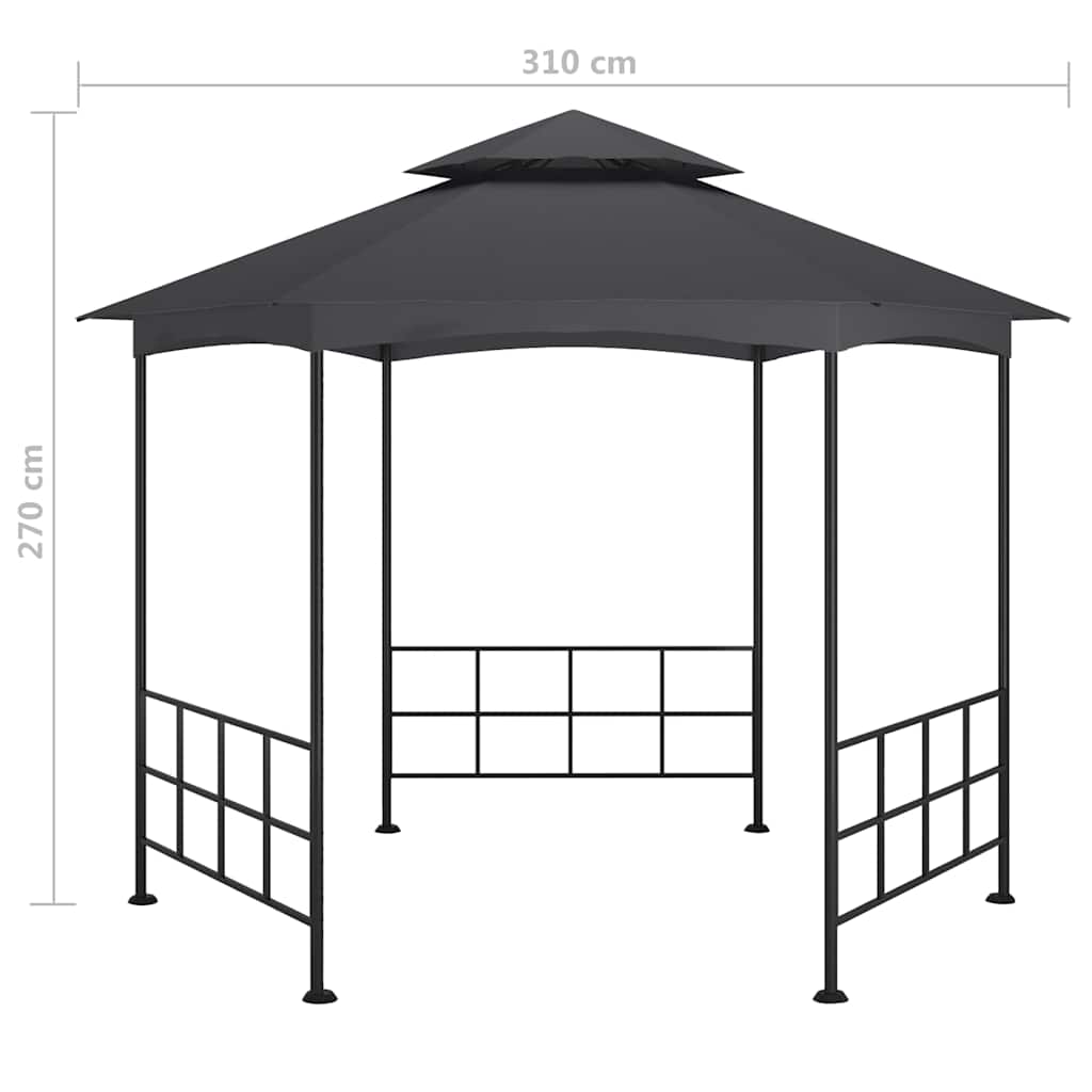 313933 vidaXL Gazebo with Sidewalls 3,1x2,7 m Anthracite