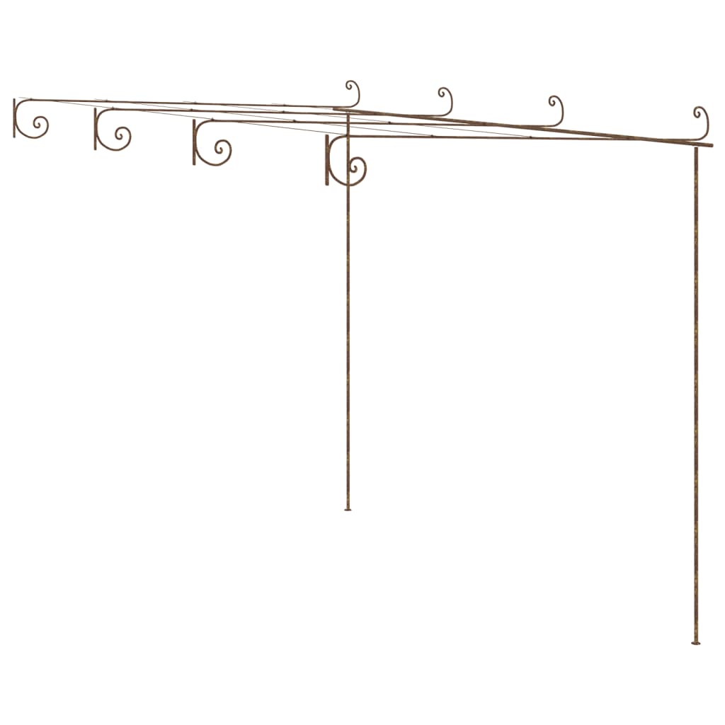 vidaXL Garden Pergola Antique Brown 4x3x2.5 m Iron
