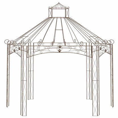 314000 vidaXL Garden Pavilion Antique Brown 400x258x378 cm Iron