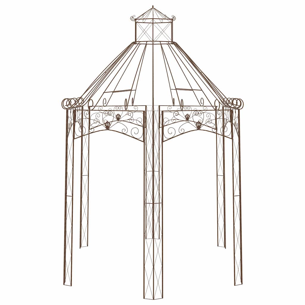 314000 vidaXL Garden Pavilion Antique Brown 400x258x378 cm Iron