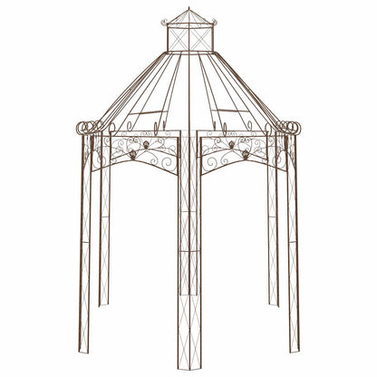 314000 vidaXL Garden Pavilion Antique Brown 400x258x378 cm Iron
