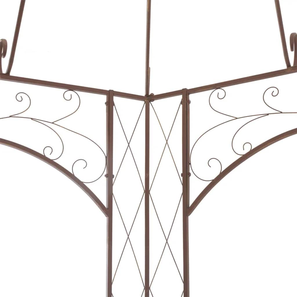 314000 vidaXL Garden Pavilion Antique Brown 400x258x378 cm Iron