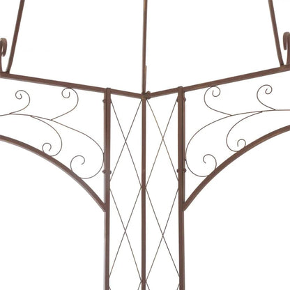 314000 vidaXL Garden Pavilion Antique Brown 400x258x378 cm Iron
