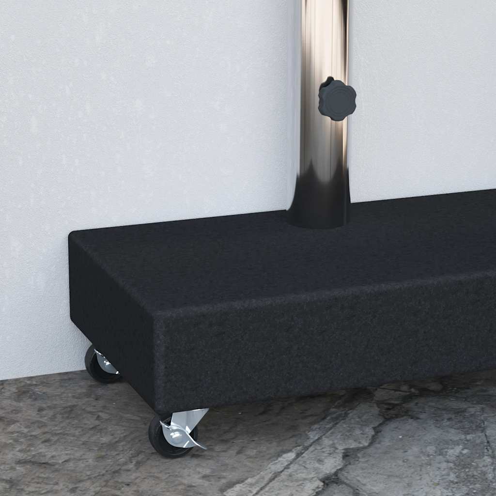 vidaXL Umbrella Base | Black | Granite, Stainless Steel | Heavy Weight Endurance