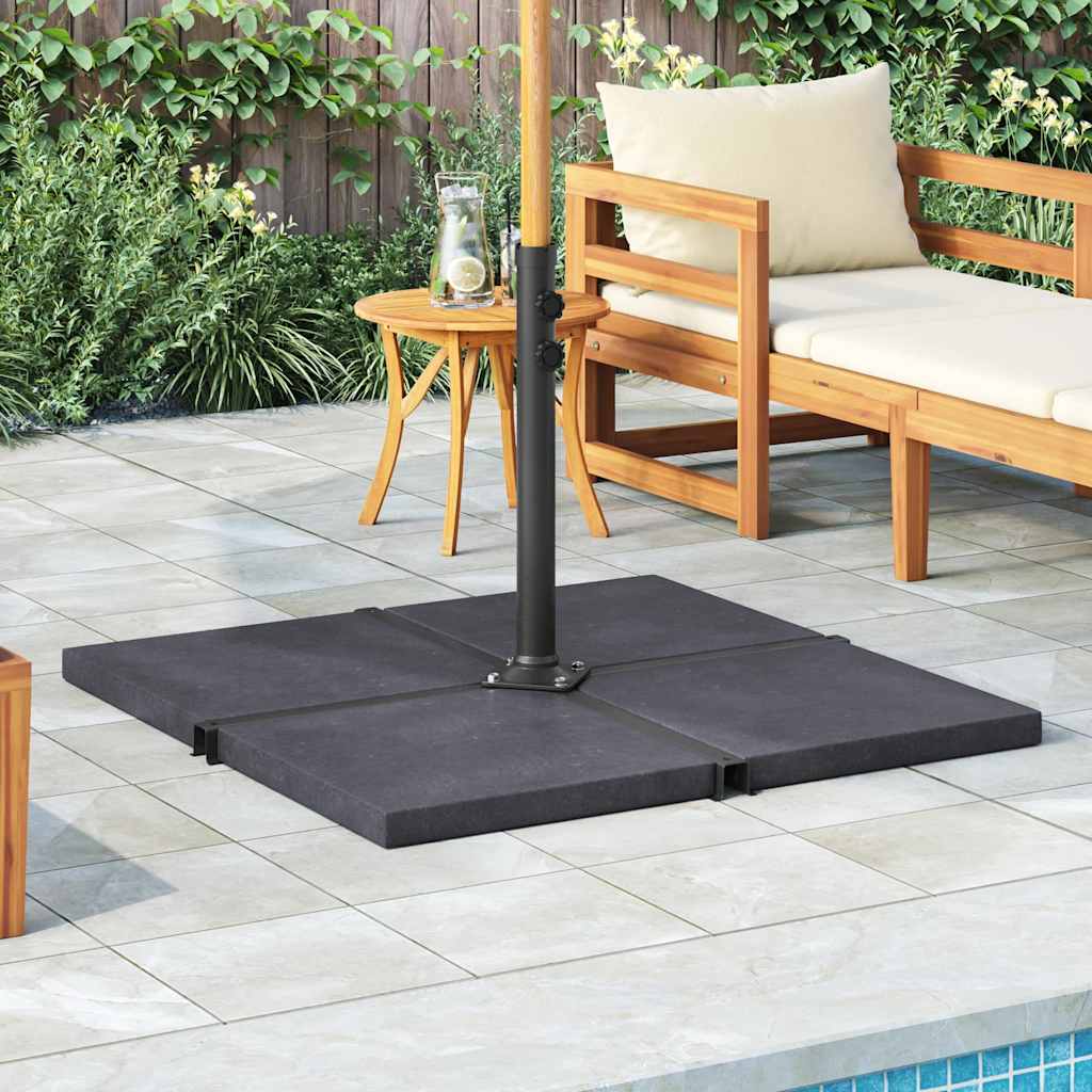 313669 vidaXL Umbrella Weight Plate Black Granite Square 25 kg