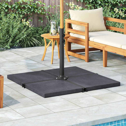 313669 vidaXL Umbrella Weight Plate Black Granite Square 25 kg