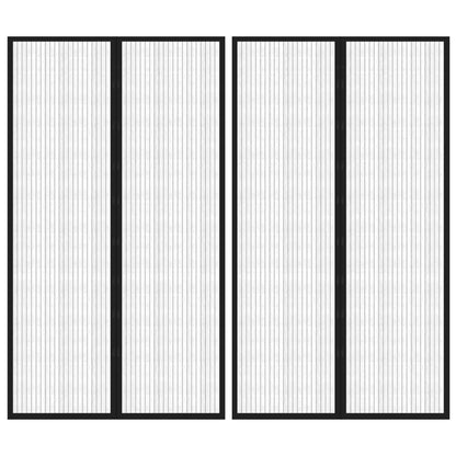 vidaXL Insect Door Curtains 2 pcs with Magnet Blocks Black 200x80 cm