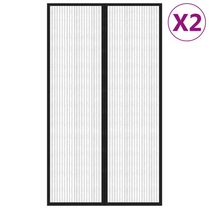 vidaXL Insect Door Curtains 2 pcs with Magnet Blocks Black 200x80 cm