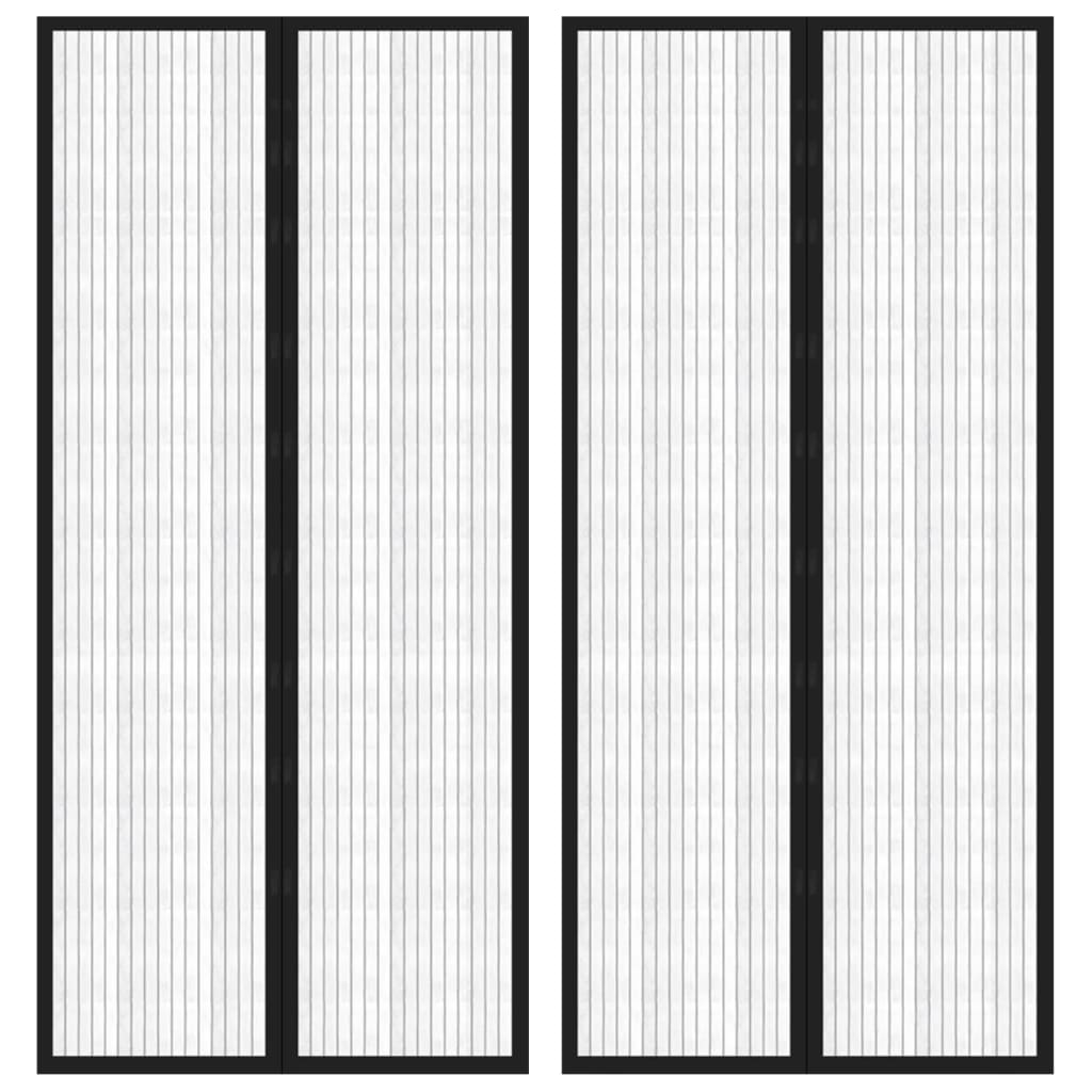vidaXL Insect Door Curtains 2 pcs with Magnet Blocks Black 210x90 cm