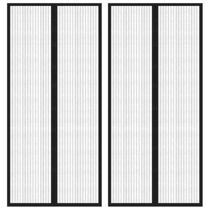 vidaXL Insect Door Curtains 2 pcs with Magnet Blocks Black 210x90 cm
