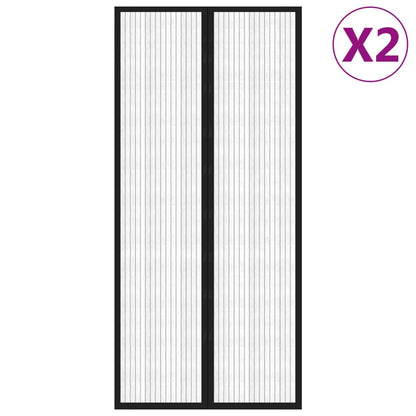 vidaXL Insect Door Curtains 2 pcs with Magnet Blocks Black 210x90 cm