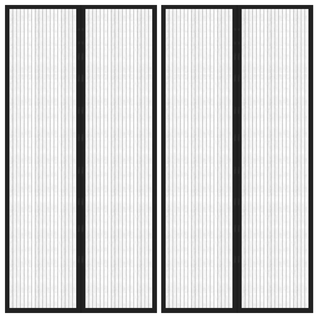 vidaXL Insect Door Curtains 2 pcs with Magnet Blocks Black 220x100 cm