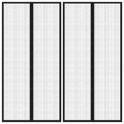 vidaXL Insect Door Curtains 2 pcs with Magnet Blocks Black 220x100 cm