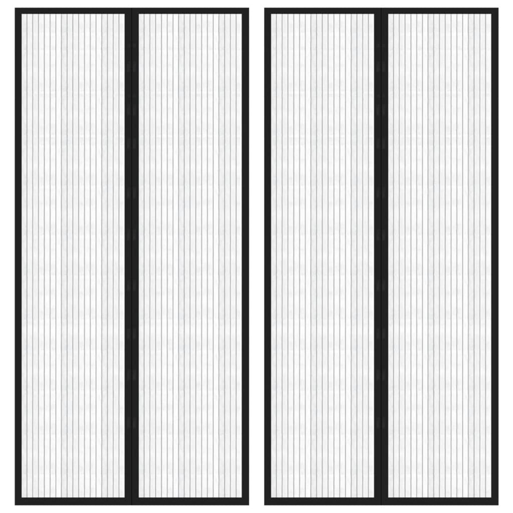 vidaXL Insect Door Curtains 2 pcs with Magnet Blocks Black 220x110 cm