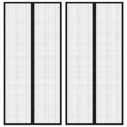 vidaXL Insect Door Curtains 2 pcs with Magnet Blocks Black 220x110 cm