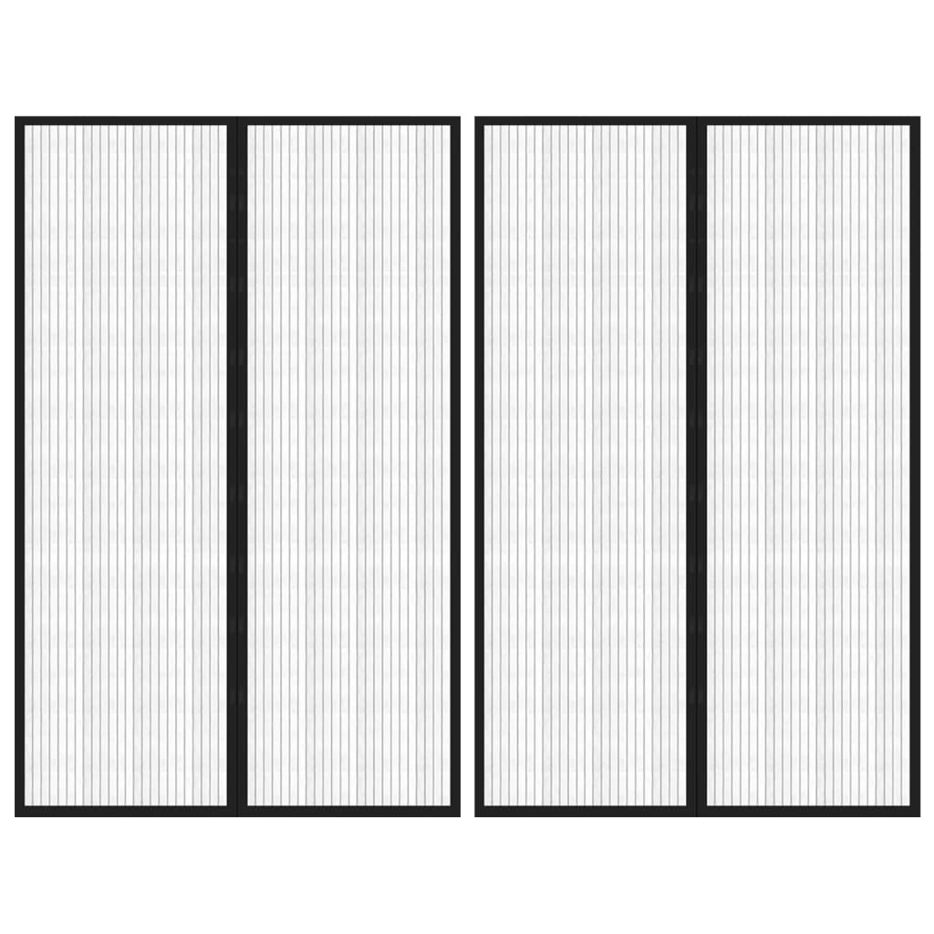 vidaXL Insect Door Curtains 2 pcs with Magnet Blocks Black 220x130 cm