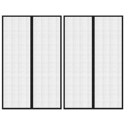 vidaXL Insect Door Curtains 2 pcs with Magnet Blocks Black 220x130 cm