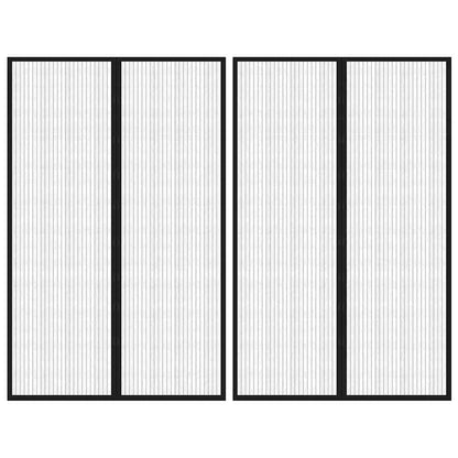 314689 vidaXL Insect Door Curtains 2 pcs with Magnet Blocks Black 220x130 cm