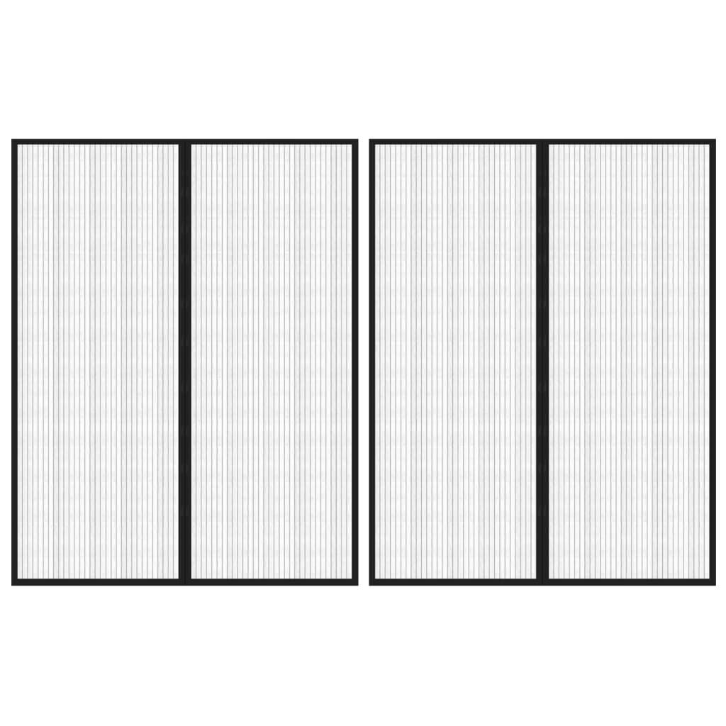 vidaXL Insect Door Curtains 2 pcs with Magnet Blocks Black 230x160 cm
