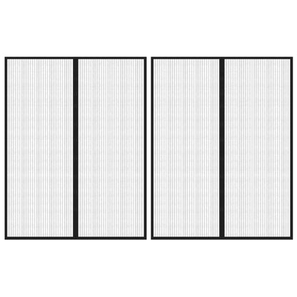 vidaXL Insect Door Curtains 2 pcs with Magnet Blocks Black 230x160 cm