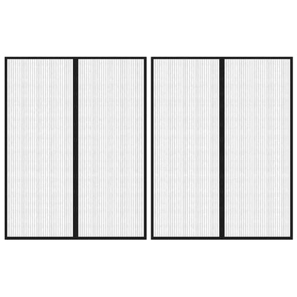 314690 vidaXL Insect Door Curtains 2 pcs with Magnet Blocks Black 230x160 cm