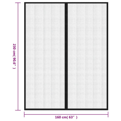 vidaXL Insect Door Curtains 2 pcs with Magnet Blocks Black 230x160 cm