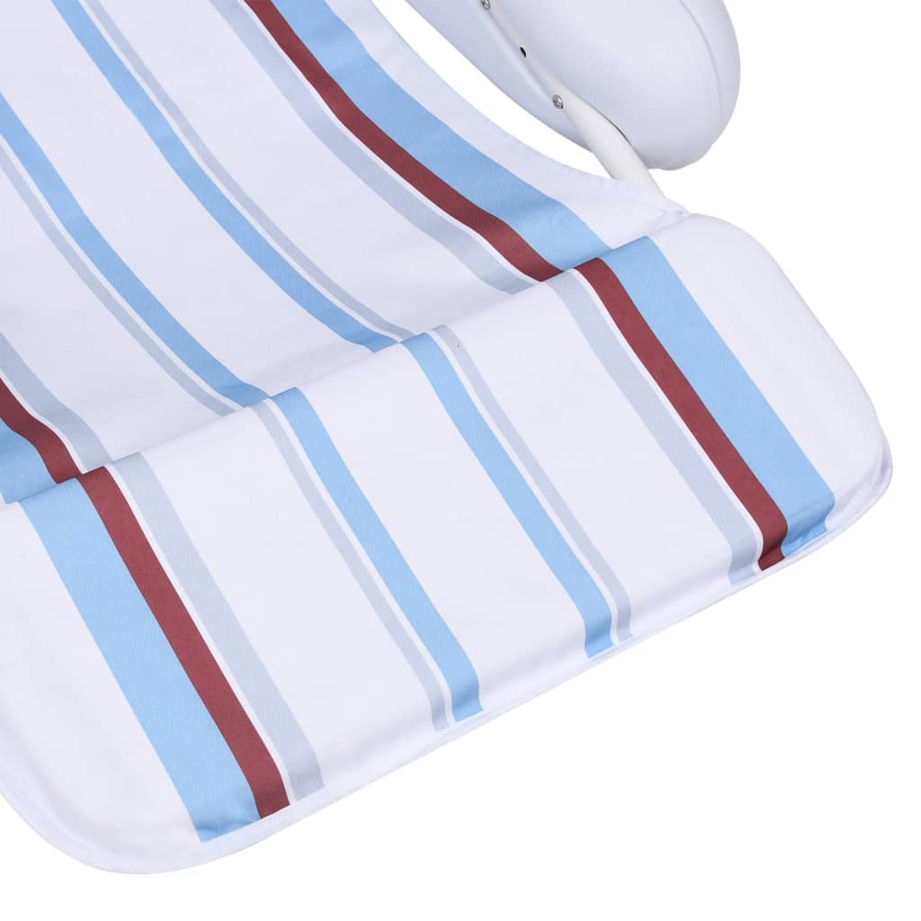 vidaXL Pool Chair | White, blue, brown | HDPE, polyester | Large | Foldable