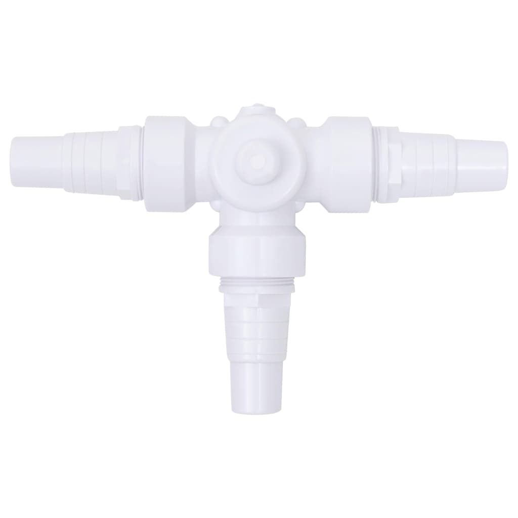 vidaXL Swimming Pool 3-Way Ball Valve White and Black