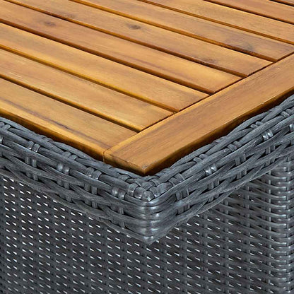 313310 vidaXL Garden Table Dark Grey Poly Rattan and Solid Acacia Wood