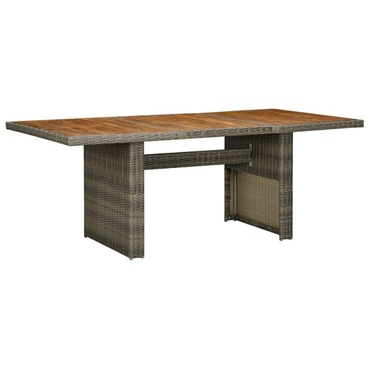 313314 vidaXL Garden Table Brown Poly Rattan and Solid Acacia Wood