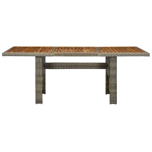 313314 vidaXL Garden Table Brown Poly Rattan and Solid Acacia Wood